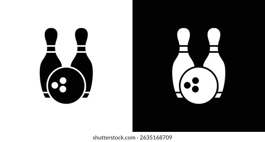 Símbolos de ícone de boliche. Ilustração vetorial.