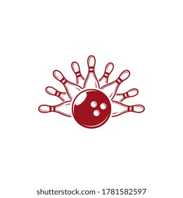 Bowling icon Template vector illustration design