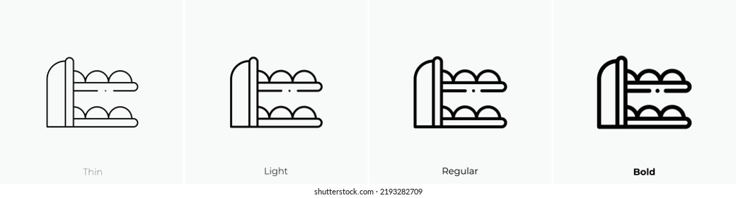 bowling icon. Thin, Light Regular And Bold style design isolated on white background