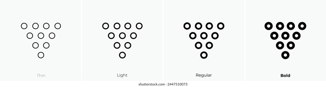 bowling icon. Thin, Light Regular And Bold style design isolated on white background