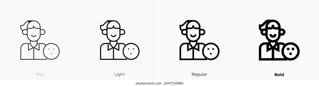bowling icon. Thin, Light Regular And Bold style design isolated on white background