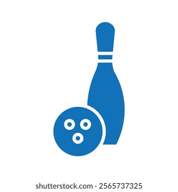 Bowling icon Thin line illustration set