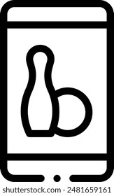 Bowling-Symbol. Dünnes lineares Design isoliert auf weißem Hintergrund