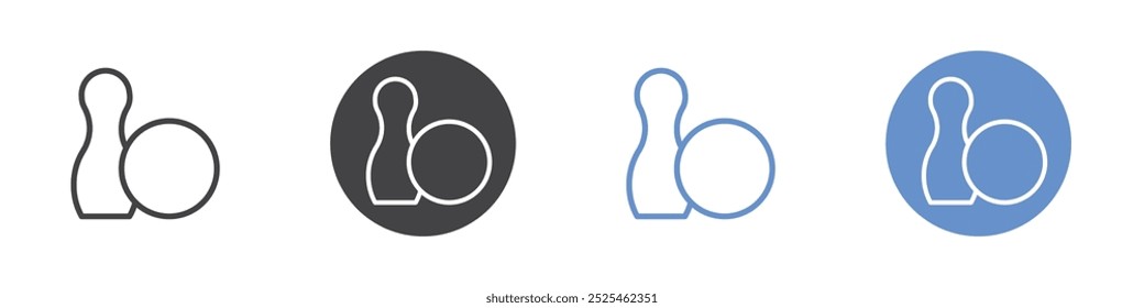 Bowling icon Thin outline art symbol