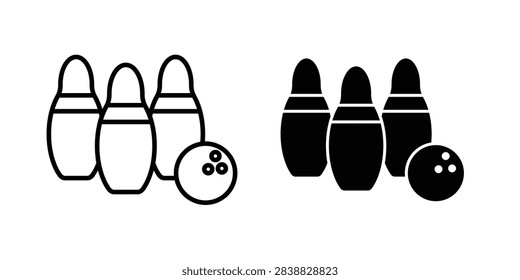 Bowling icon thin pictogram set