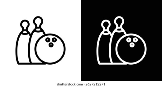 Bowling icon in trendy line design