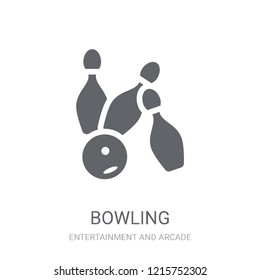 Bowling icon. Trendy Bowling logo concept on white background from Entertainment and Arcade collection. Suitable for use on web apps, mobile apps and print media.