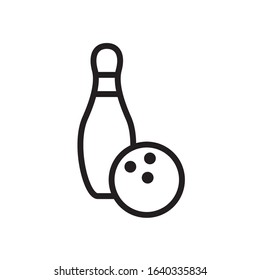 Bowling icon in trendy outline style design. Vector graphic illustration. Suitable for website design, logo, app, and ui. Editable vector stroke. EPS 10.
