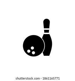 Bowling icon vector. bowling ball and pin icon. bowling pins