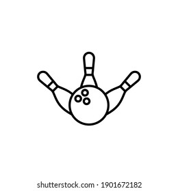 Bowling icon vector. bowling ball and pin icon. bowling pins