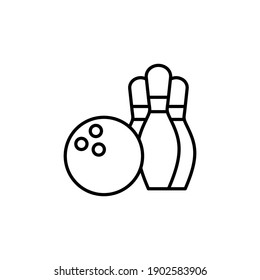 Bowling icon vector. bowling ball and pin icon. bowling pins