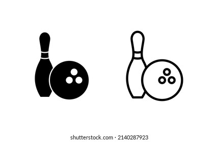 Bowling icon vector. bowling ball and pin sign and symbol.