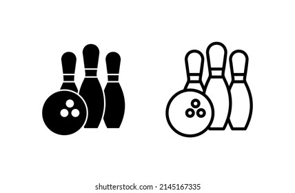 Bowling icon vector. bowling ball and pin sign and symbol.