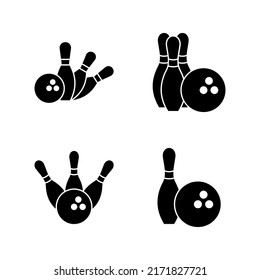 Bowling icon vector. bowling ball and pin sign and symbol.