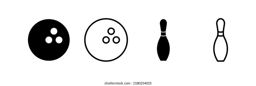 Vector de icono de bolas. bola de boliche, signo y símbolo de pin.
