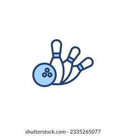 Bowling icon vector. bowling ball and pin sign and symbol.