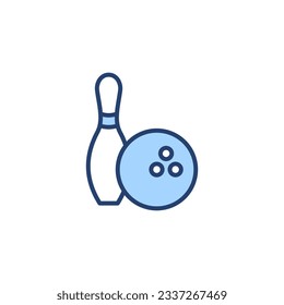 Vector de icono de bolas. bola de boliche, signo y símbolo de pin.