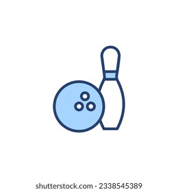 Bowling icon vector. bowling ball and pin sign and symbol.