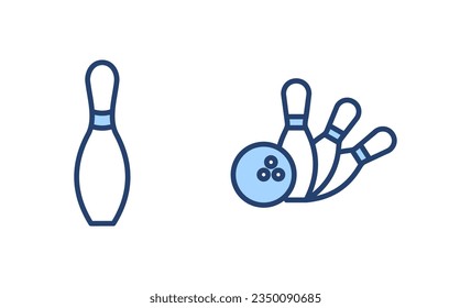 Bowling icon vector. bowling ball and pin sign and symbol.