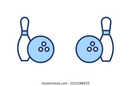 Bowling icon vector. bowling ball and pin sign and symbol.