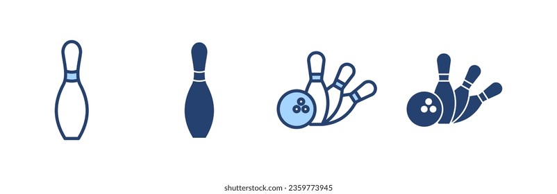 Bowling icon vector. bowling ball and pin sign and symbol.