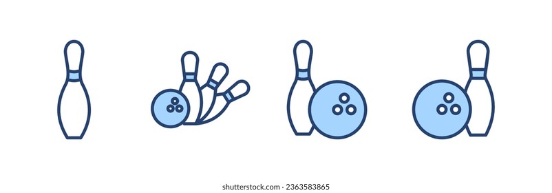 Bowling icon vector. bowling ball and pin sign and symbol.