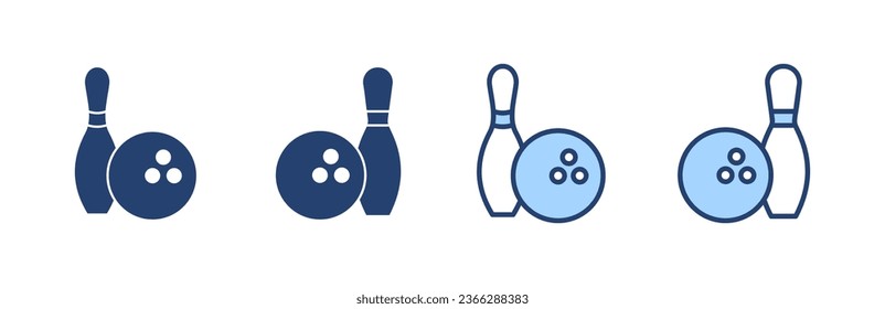 Bowling icon vector. bowling ball and pin sign and symbol.