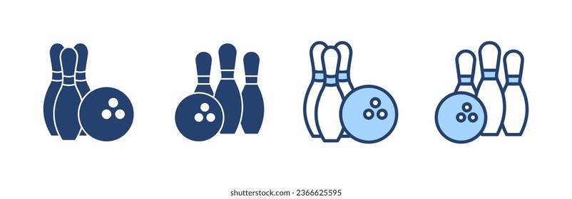 Bowling icon vector. bowling ball and pin sign and symbol.