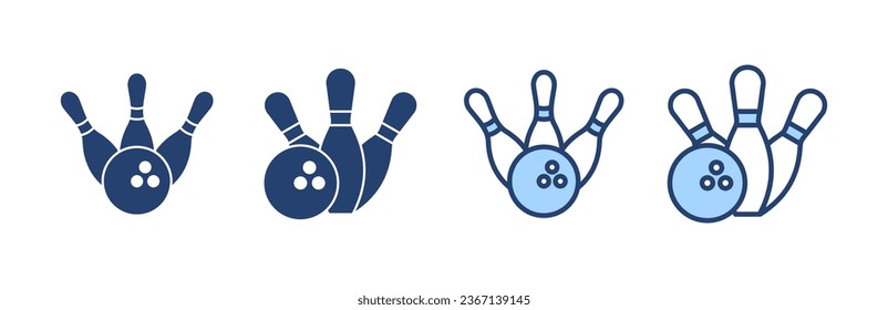 Bowling icon vector. bowling ball and pin sign and symbol.