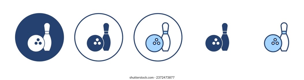 Bowling icon vector. bowling ball and pin sign and symbol.