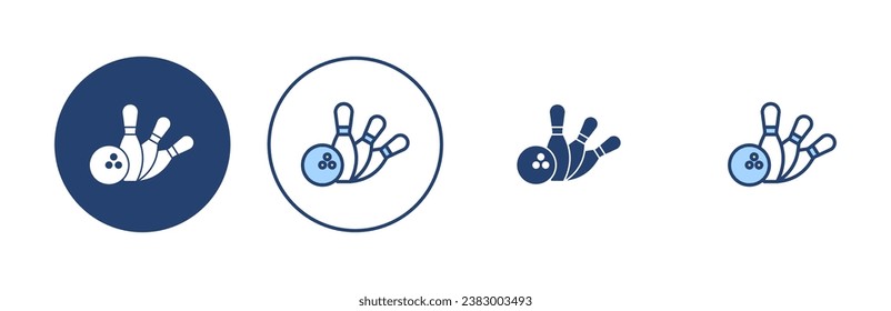Vector de icono de bolas. bola de boliche, signo y símbolo de pin.