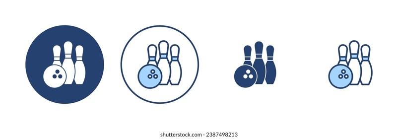 Vector de icono de bolas. bola de boliche, signo y símbolo de pin.