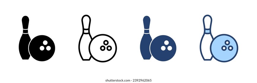 Bowling icon vector. bowling ball and pin sign and symbol.