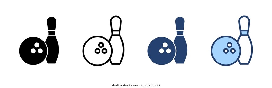 Bowling icon vector. bowling ball and pin sign and symbol.
