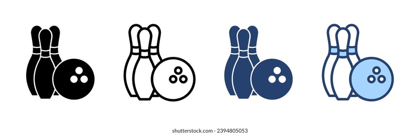 Vector de icono de bolas. bola de boliche, signo y símbolo de pin.