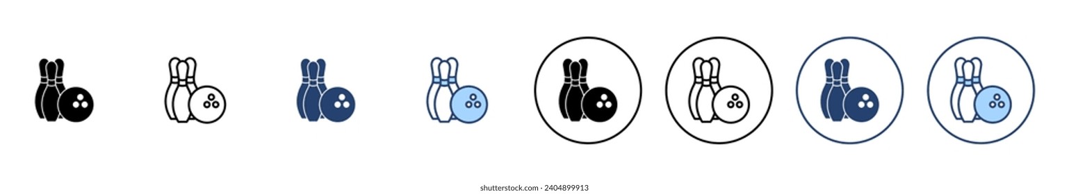 Bowling icon vector. bowling ball and pin sign and symbol.