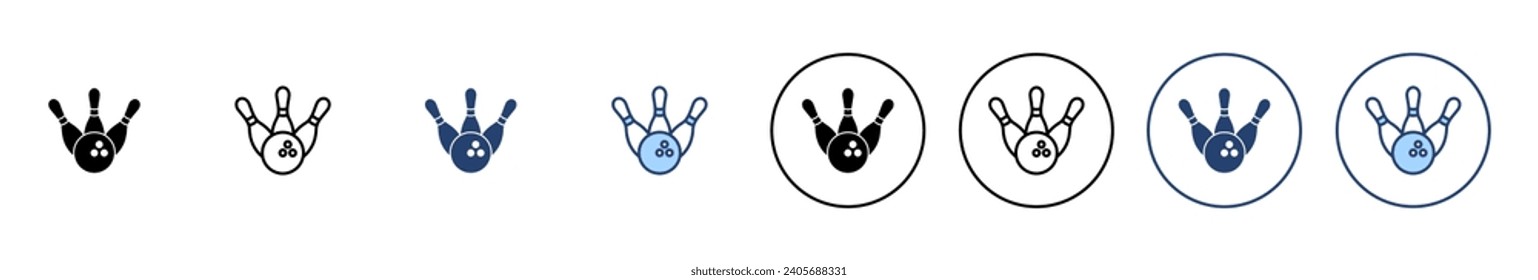 Vector de icono de bolas. bola de boliche, signo y símbolo de pin.