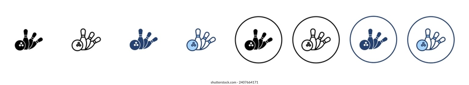 Vector de icono de bolas. bola de boliche, signo y símbolo de pin.