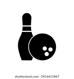 Vector de icono de bolas. bola de bolos e icono de pin. boliche