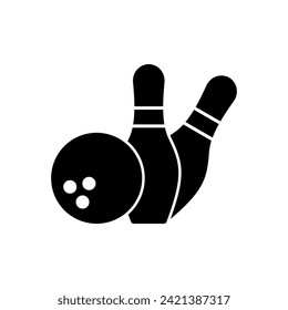 Vector de icono de bolas. bola de bolos e icono de pin. boliche