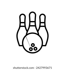 Bowling icon vector. bowling ball and pin icon. bowling pins