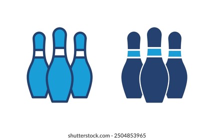 Bowling icon vector. bowling ball and pin icon. bowling pins