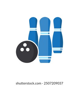 Bowling icon vector. bowling ball and pin sign and symbol. vector icon editable. Perfect for web and app interfaces, infographics, etc.