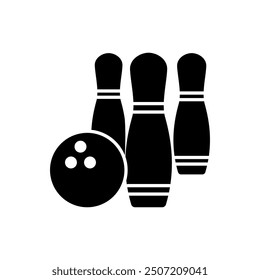 Bowling icon vector. bowling ball and pin sign and symbol. vector icon editable. Perfect for web and app interfaces, infographics, etc.