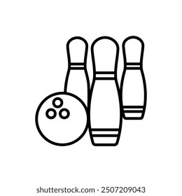 Bowling icon vector. bowling ball and pin sign and symbol. vector icon editable. Perfect for web and app interfaces, infographics, etc.