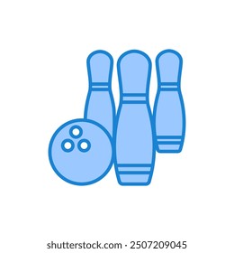 Bowling icon vector. bowling ball and pin sign and symbol. vector icon editable. Perfect for web and app interfaces, infographics, etc.