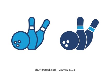 Bowling icon vector. bowling ball and pin icon. bowling pins