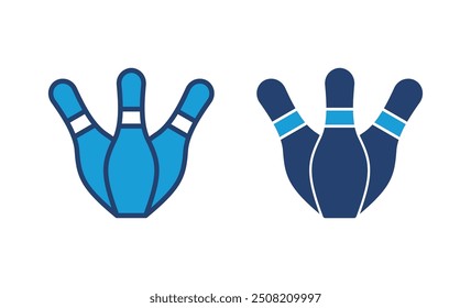 Bowling icon vector. bowling ball and pin icon. bowling pins