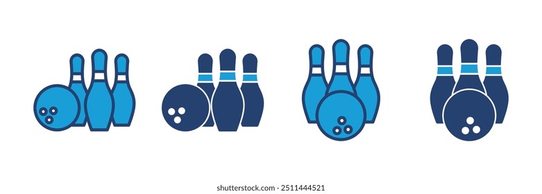 Bowling icon vector. bowling ball and pin icon. bowling pins