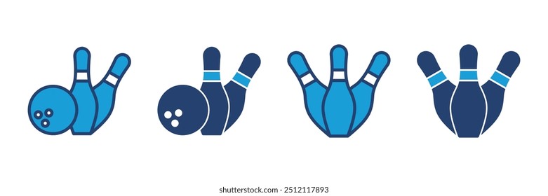 Bowling icon vector. bowling ball and pin icon. bowling pins